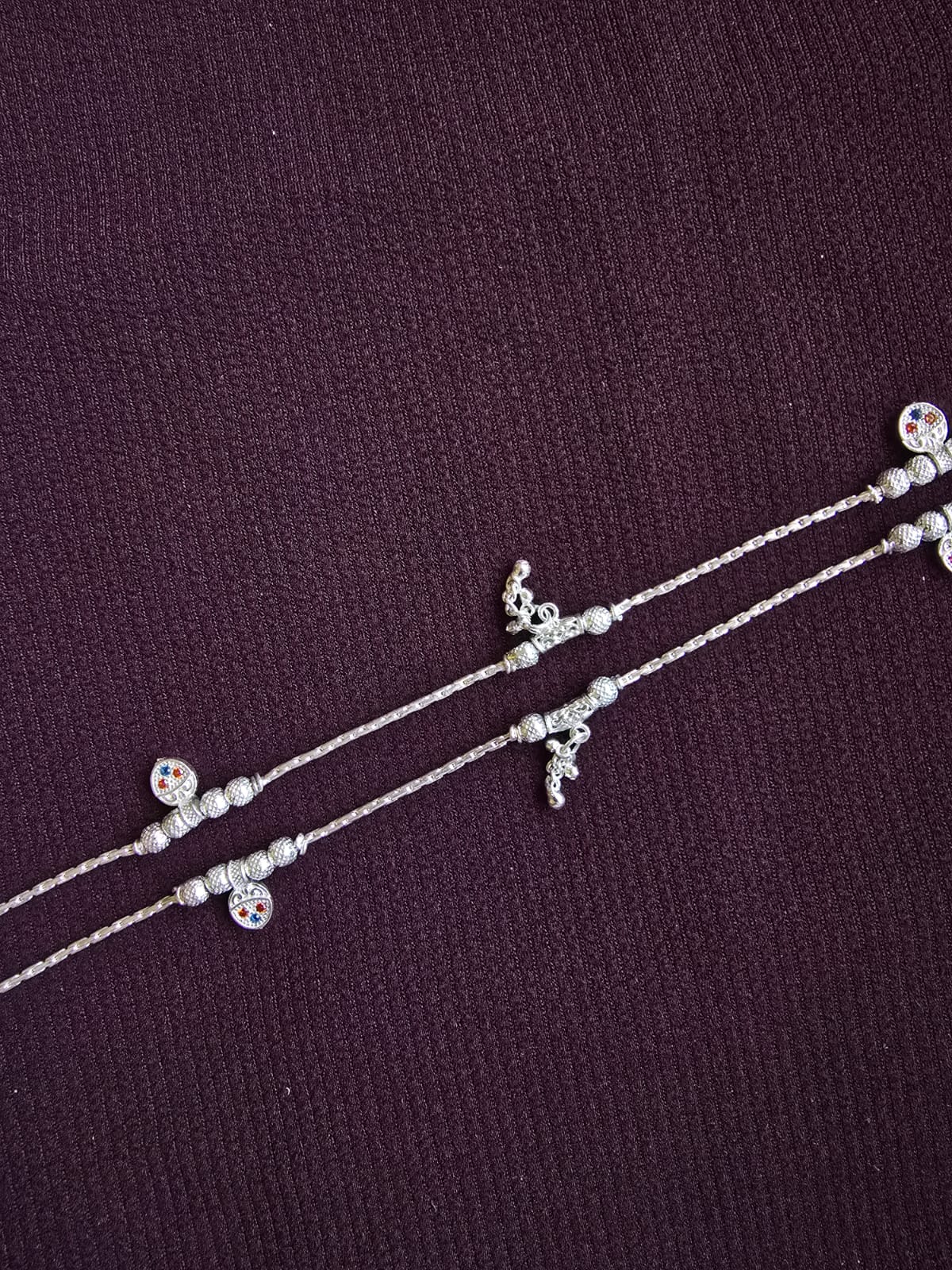 Premium Silver-Tone Adjustable Evil Eye Anklet for Women | Traditional Charm Payal (Pack of 1)