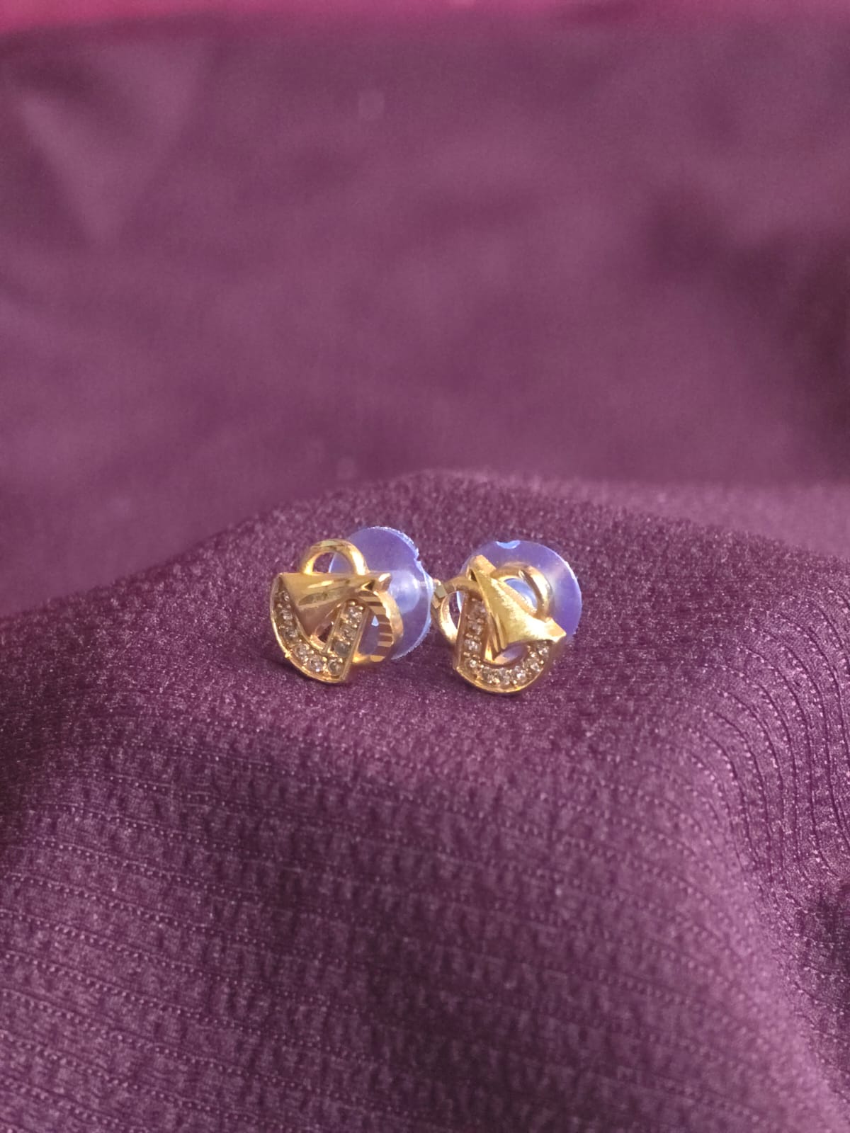 Premium Micro Gold Geometric CZ Stud Earrings for Women | Minimalist Designer Daily Wear Earrings