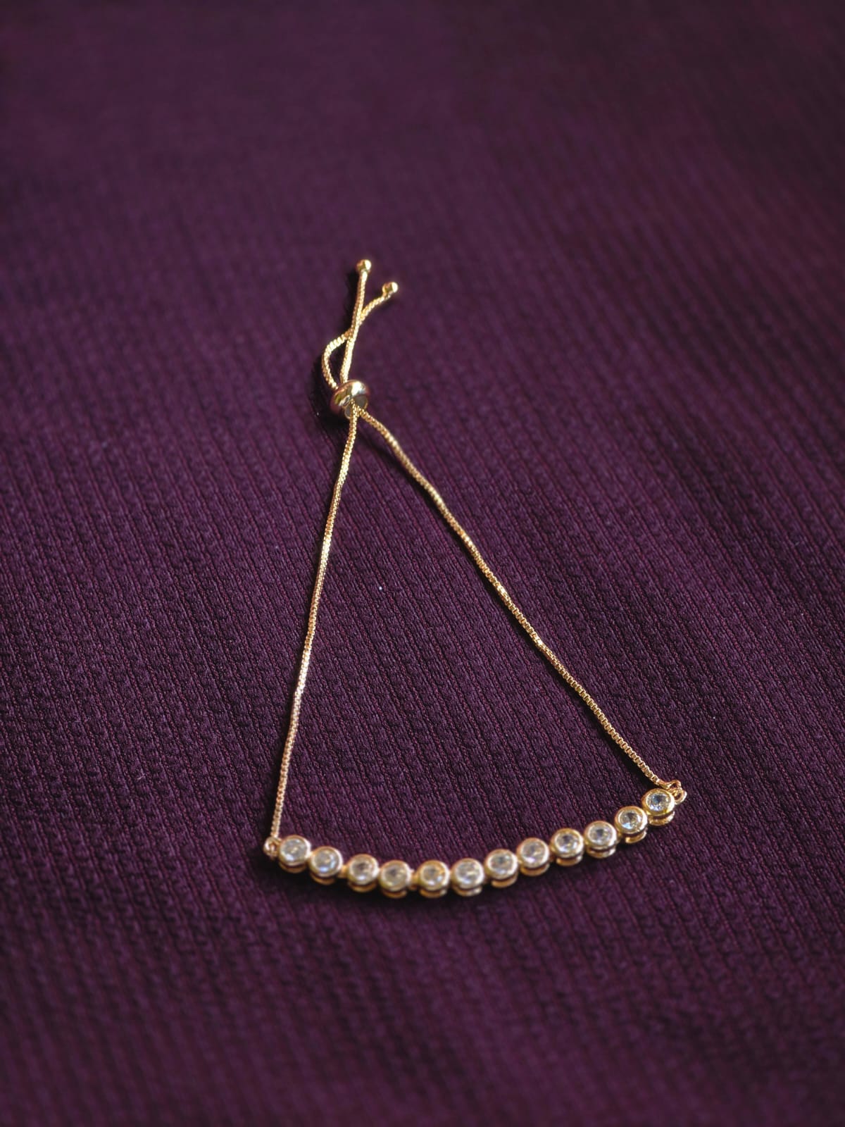Premium Gold-Tone Adjustable Crystal Tennis Bracelet for Women | Elegant Cubic Zirconia Slider Bracelet